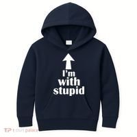 I'm With Stupid Up Arrow Funny Kids Hoodie thumb 0