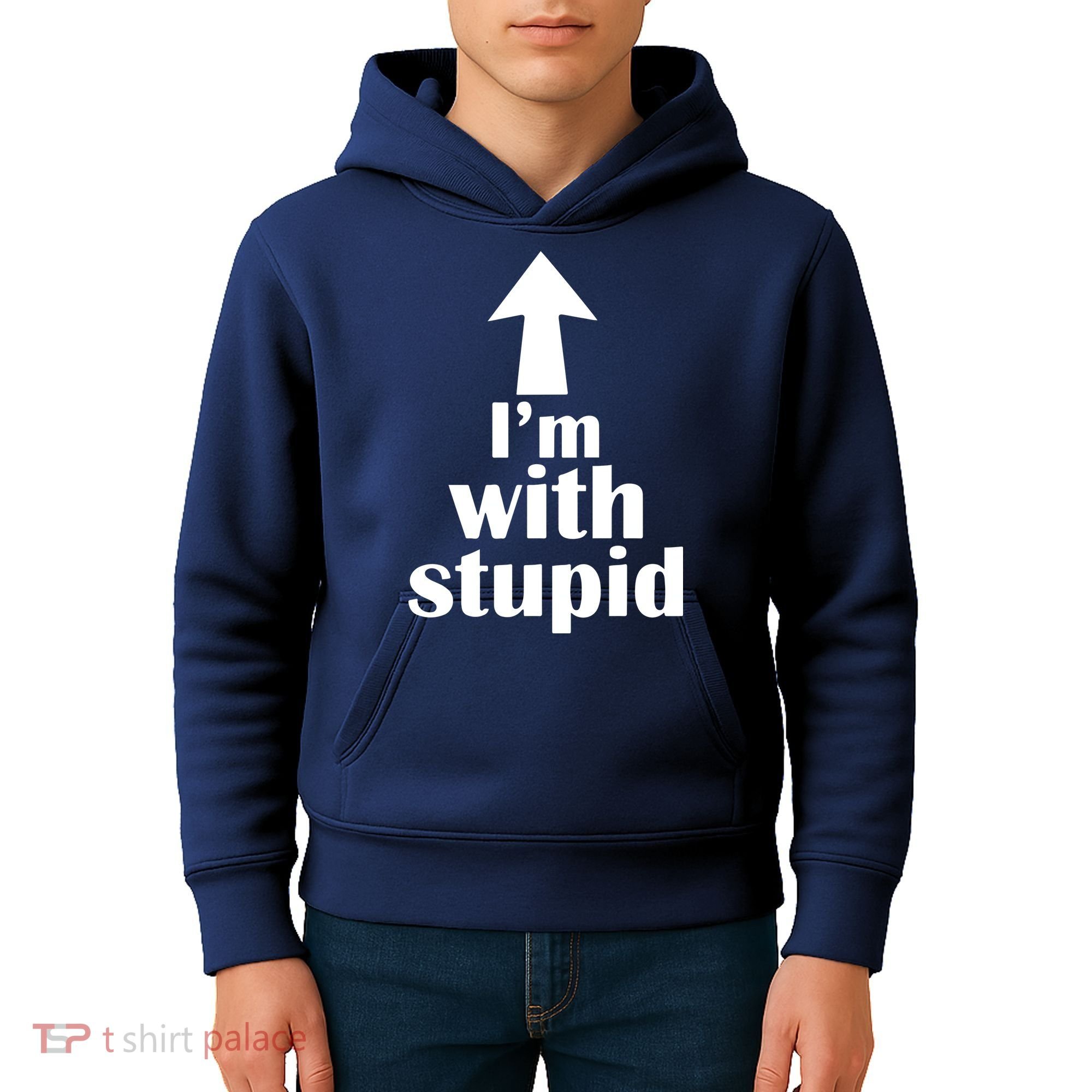 I'm With Stupid Up Arrow Funny Kids Hoodie