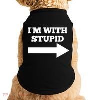 I'm With Stupid Arrow Pointing Right Funny I'm With Stupid Doggie Tank thumb 0