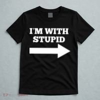 I'm With Stupid Arrow Pointing Right Funny I'm With Stupid T-Shirt thumb 5