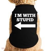 I'm With Stupid Arrow Pointing Left Funny I'm With Stupid Doggie Tank thumb 0