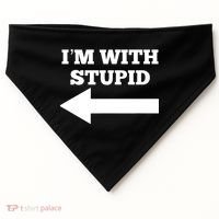I'm With Stupid Arrow Pointing Left Funny I'm With Stupid USA-Made Doggie Bandana thumb 0