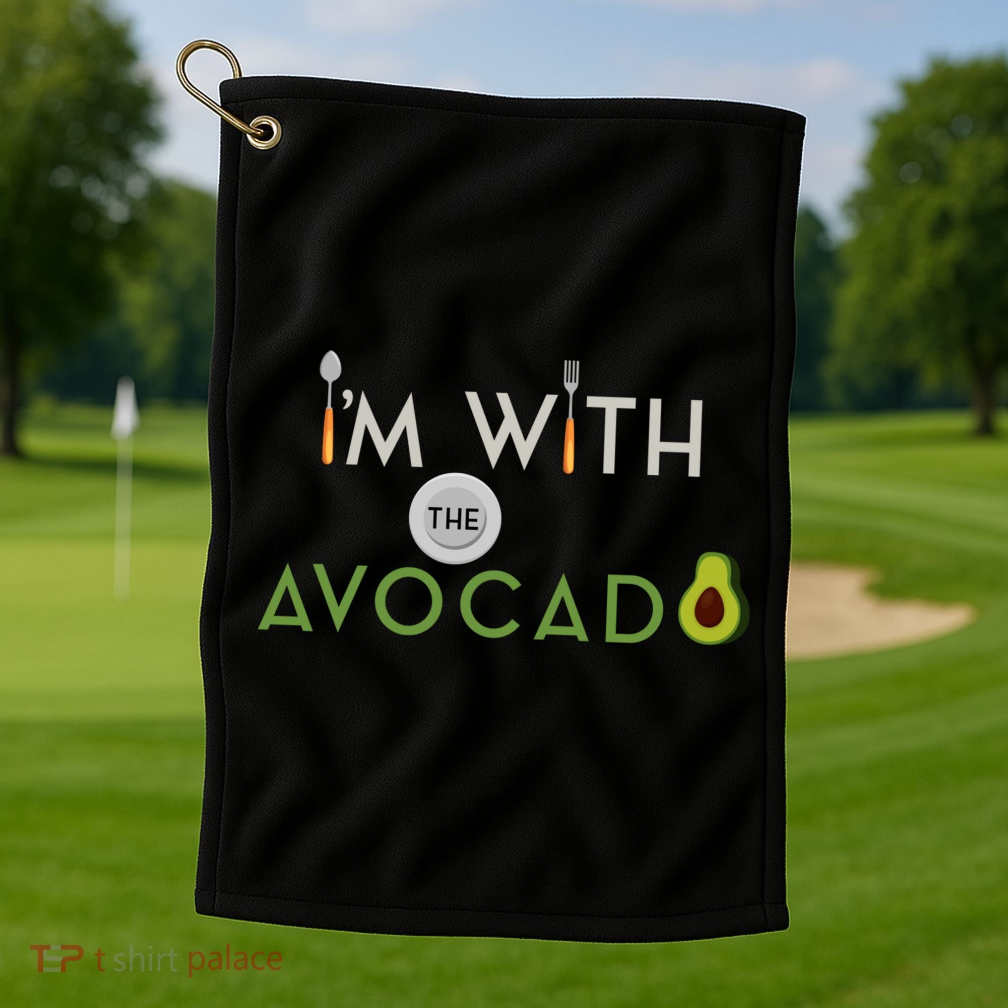 I'm With The Avocado Toast Funny Halloween Costume Gift Golf Towel