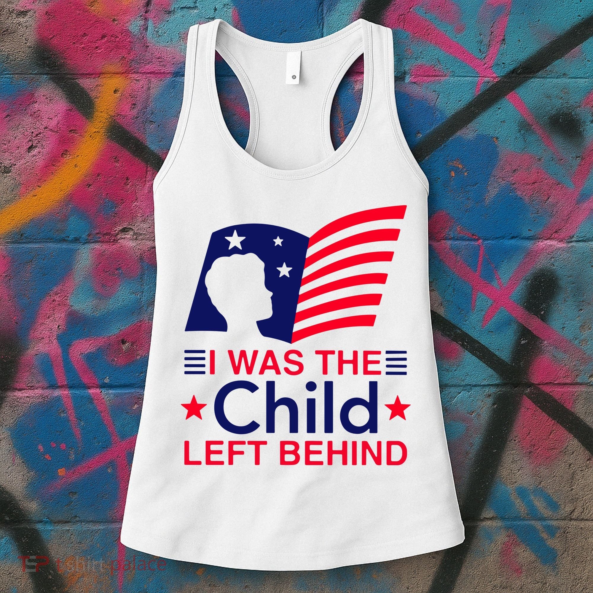 I Was The Child Left Behind Us Flag Women's Tank Top