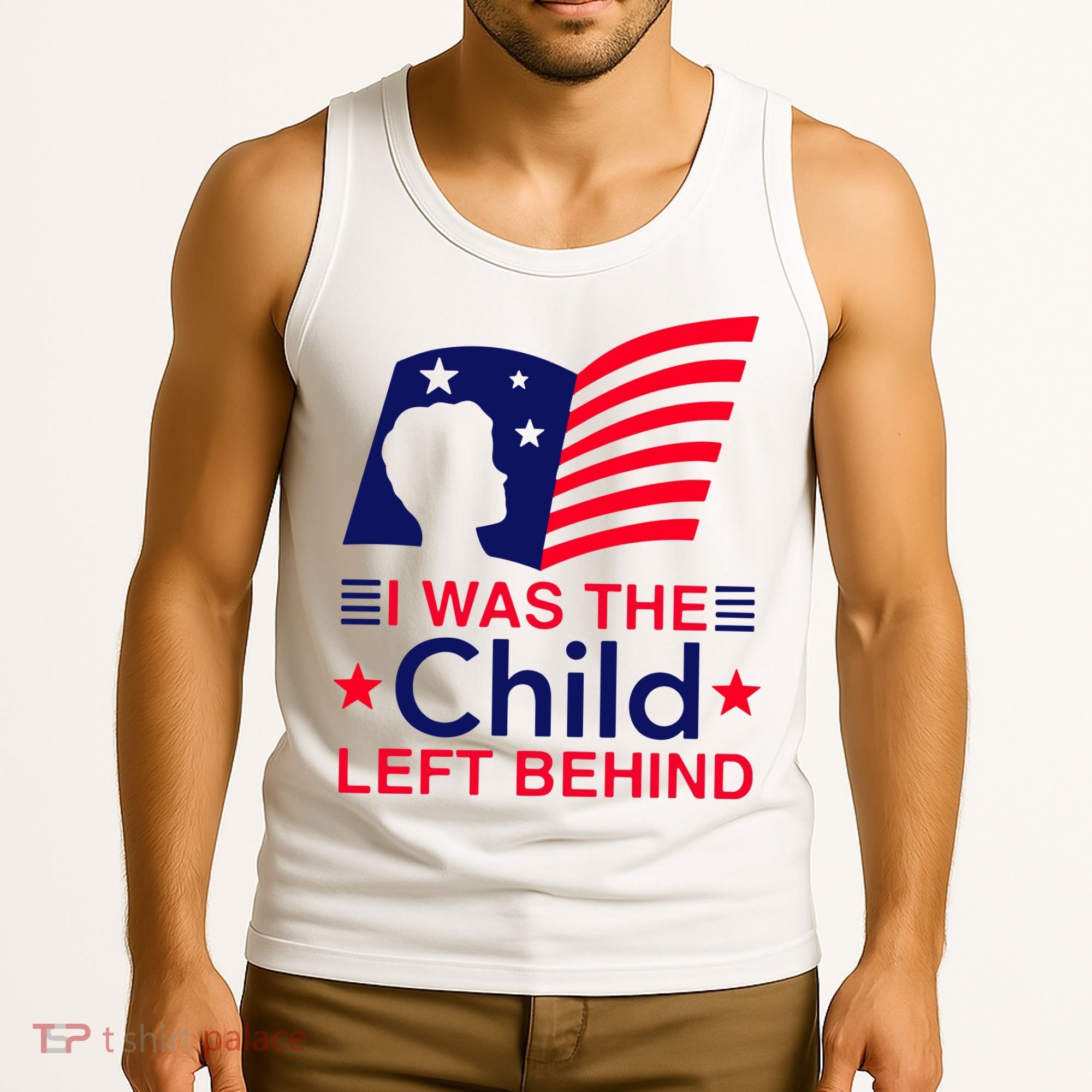 I Was The Child Left Behind Us Flag Tank Top