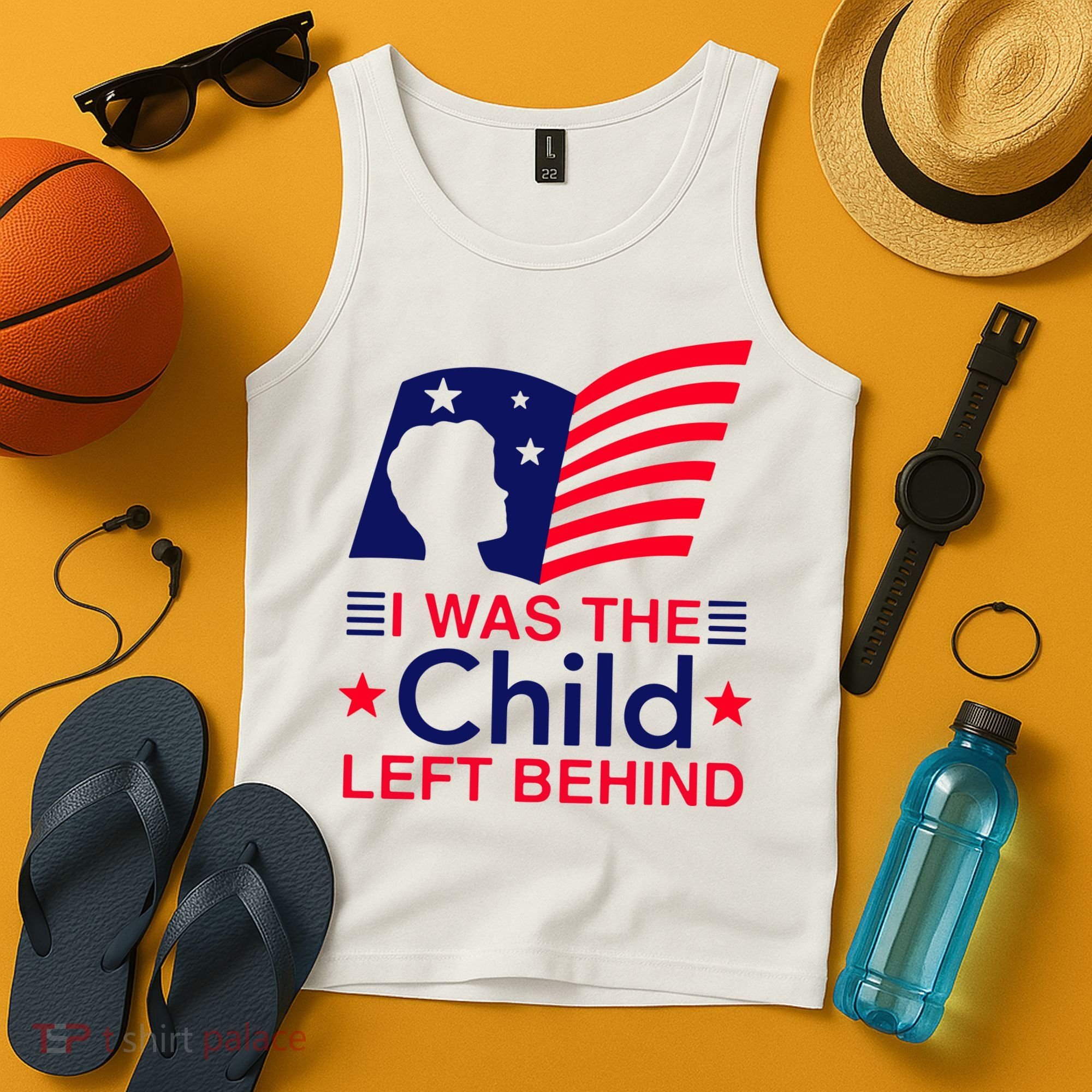 I Was The Child Left Behind Us Flag Tank Top