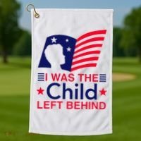 I Was The Child Left Behind Us Flag Golf Towel thumb 1