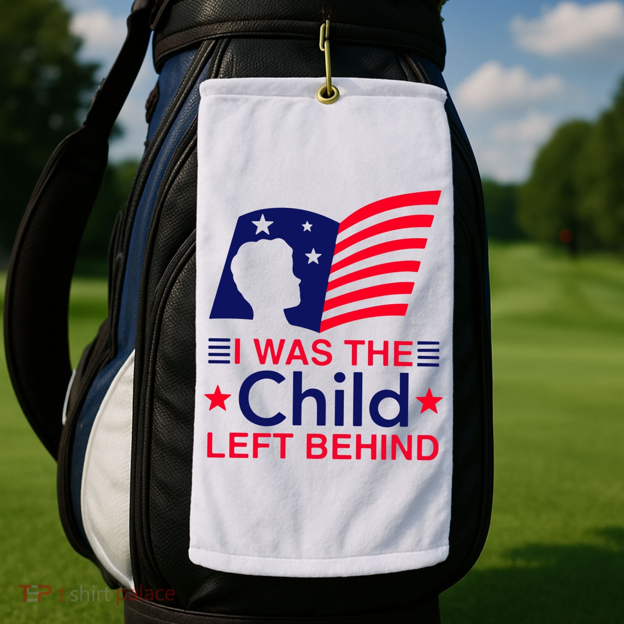 I Was The Child Left Behind Us Flag Golf Towel