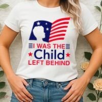 I Was The Child Left Behind Us Flag Women's T-Shirt thumb 2