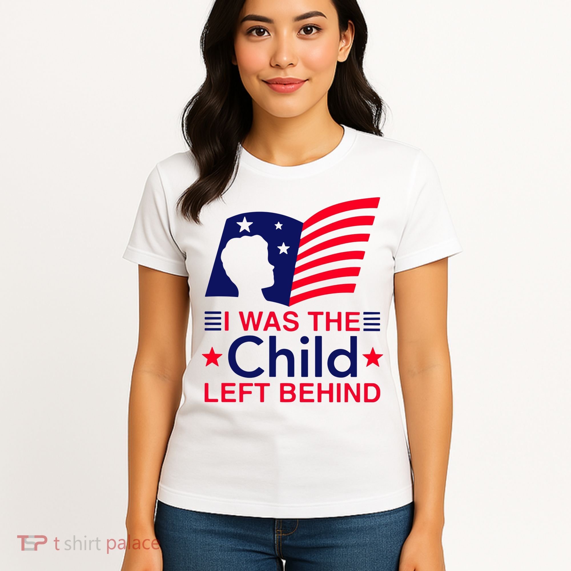 I Was The Child Left Behind Us Flag Women's T-Shirt