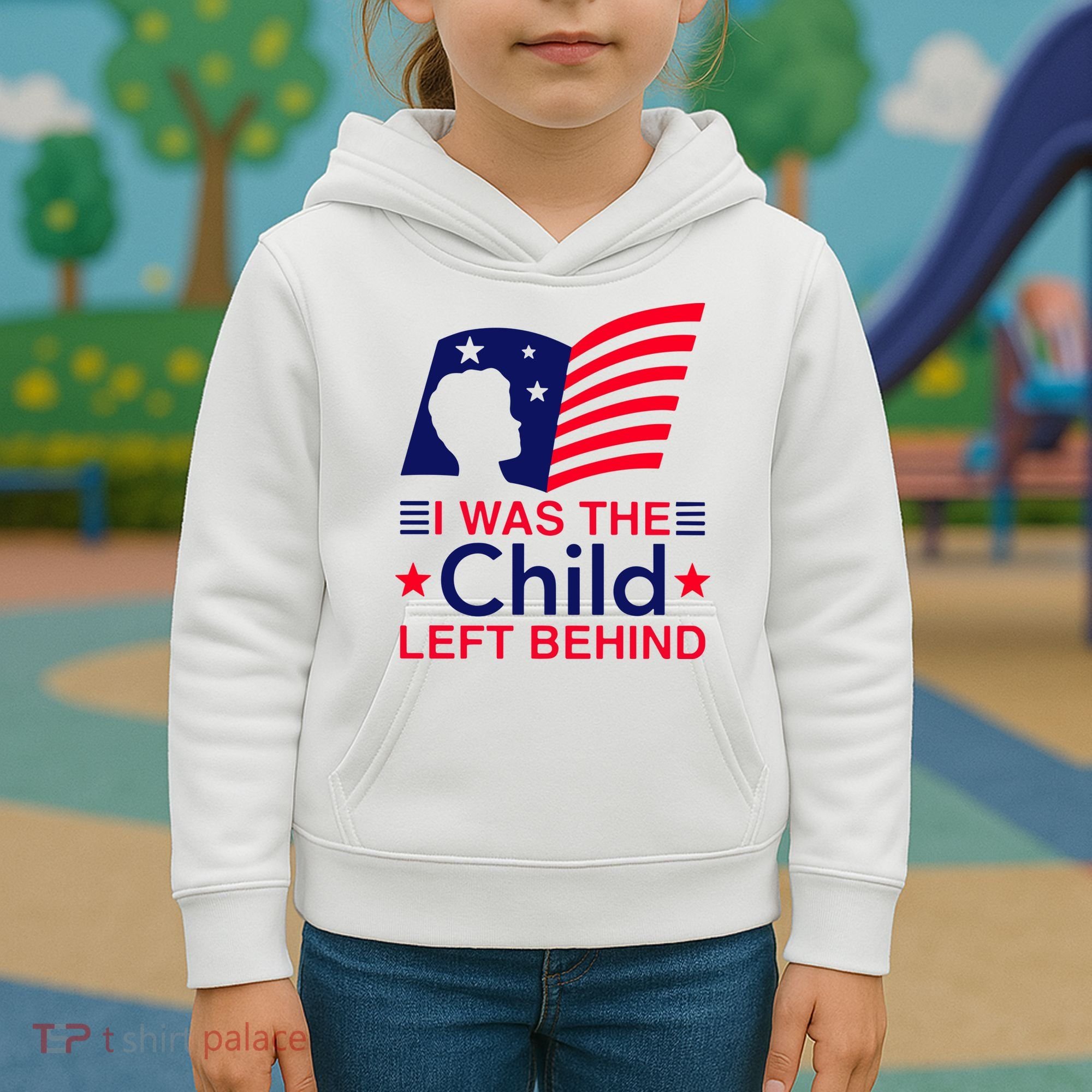 I Was The Child Left Behind Us Flag Kids Hoodie