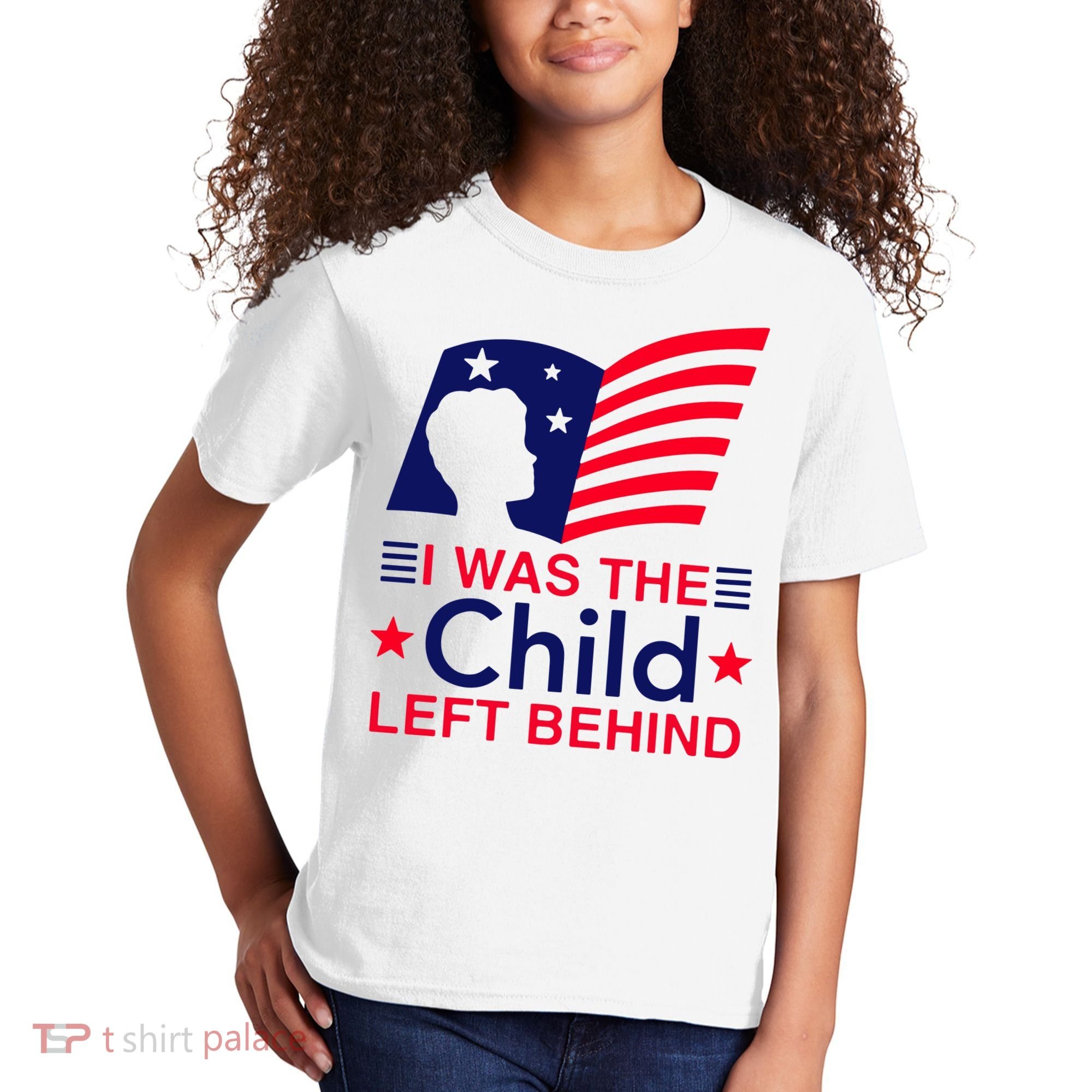 I Was The Child Left Behind Us Flag Kids T-Shirt