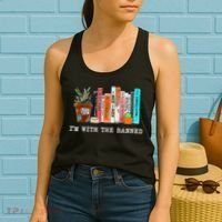I'm With The Banned Banned Books Reading Books Women's Tank Top thumb 2