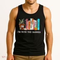 I'm With The Banned Banned Books Reading Books Tank Top thumb 3