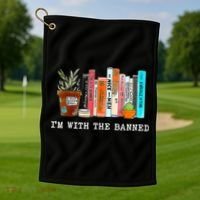 I'm With The Banned Banned Books Reading Books Golf Towel thumb 1
