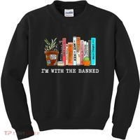 I'm With The Banned Banned Books Reading Books Kids Sweatshirt thumb 0
