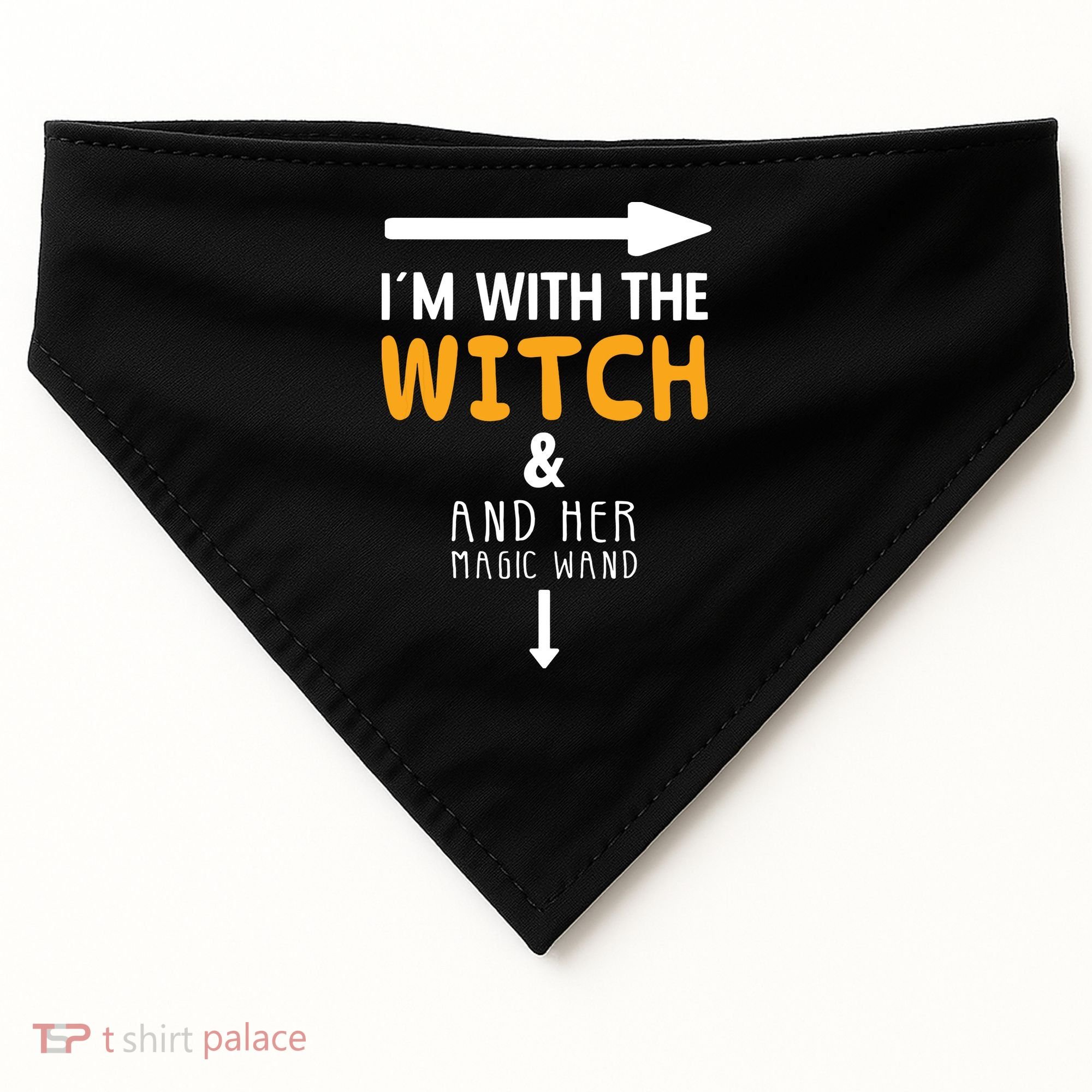 Im With The Witch Couples Costume For Halloween USA-Made Doggie Bandana