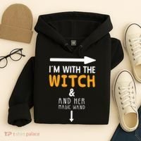 Im With The Witch Couples Costume For Halloween Hoodie thumb 4