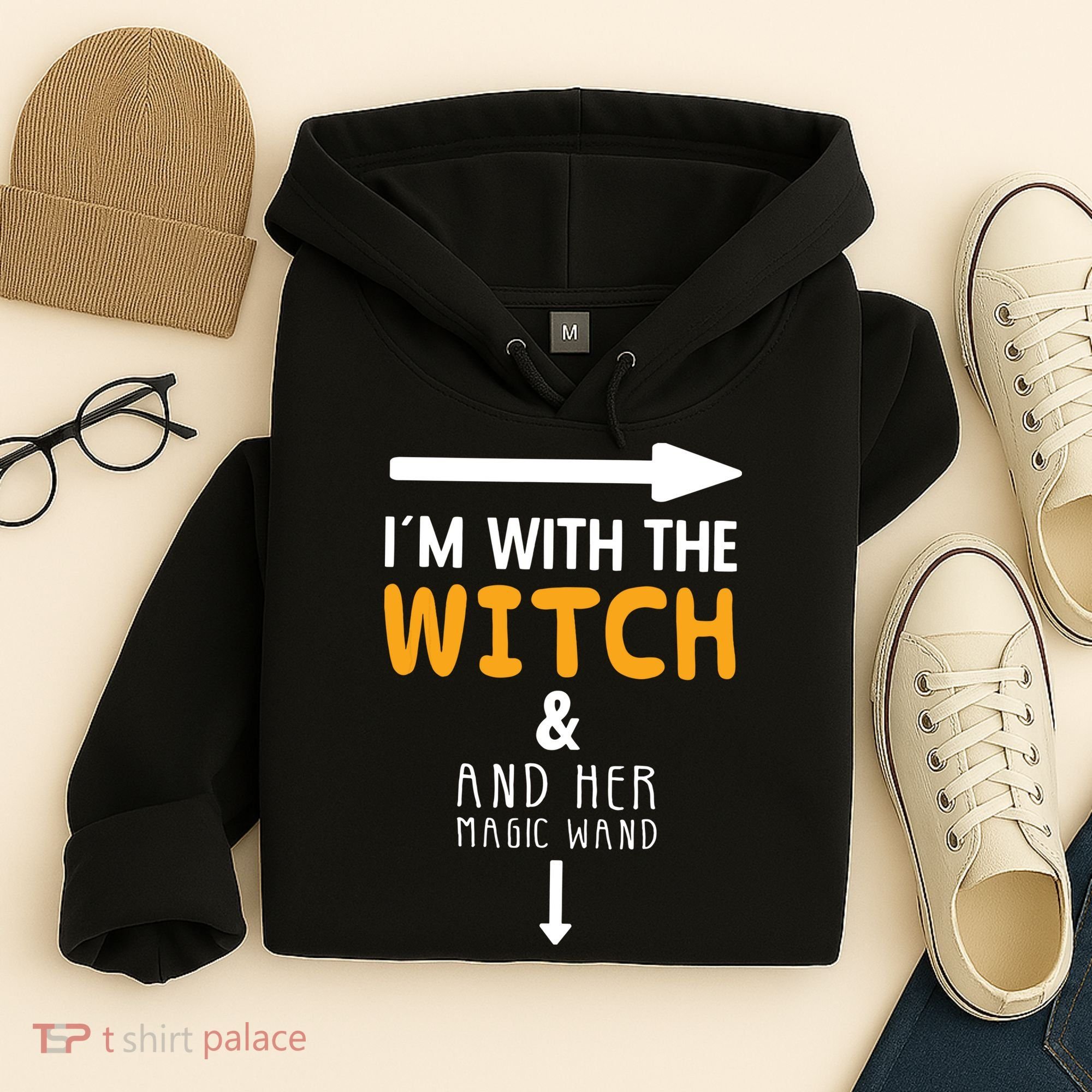Im With The Witch Couples Costume For Halloween Hoodie
