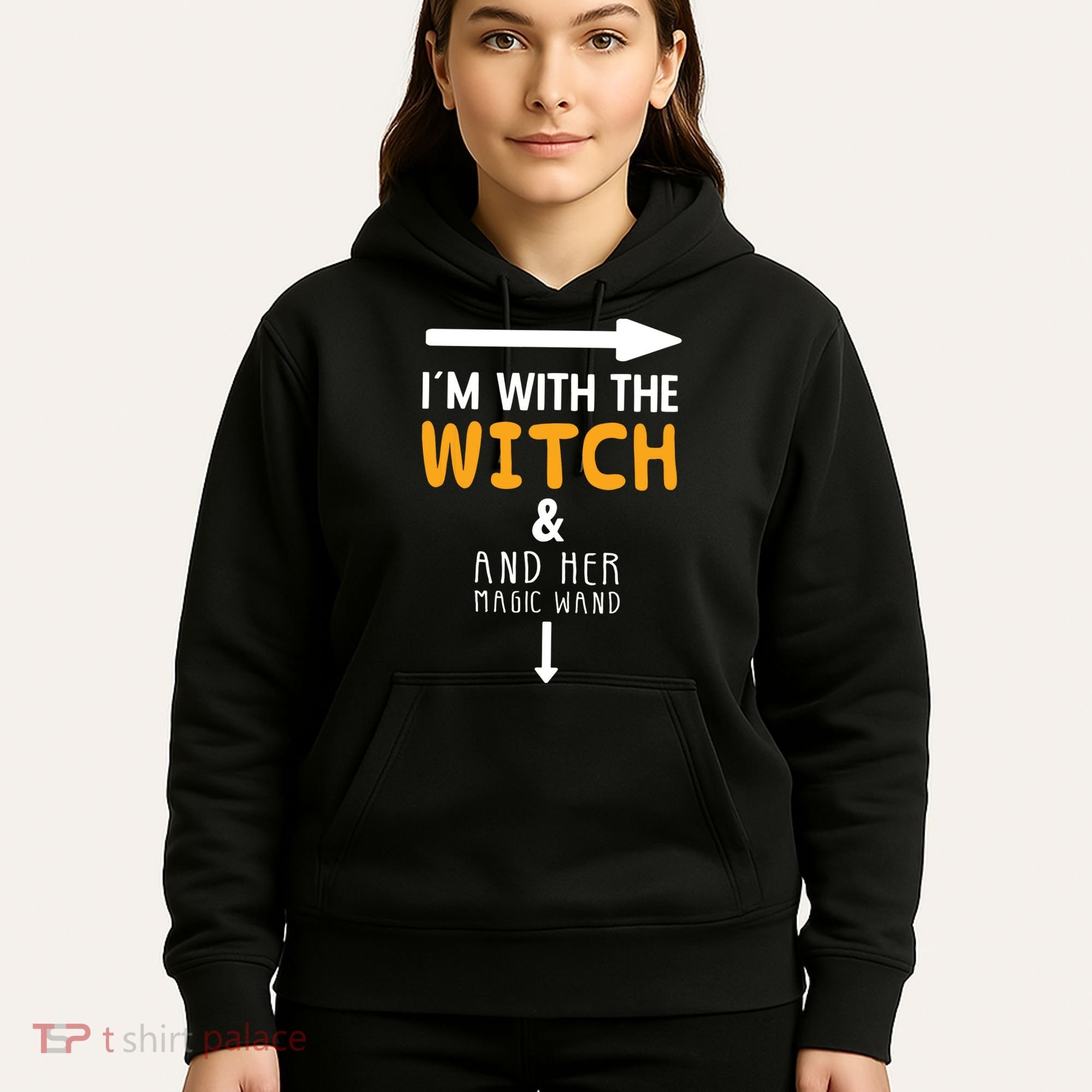 Im With The Witch Couples Costume For Halloween Hoodie