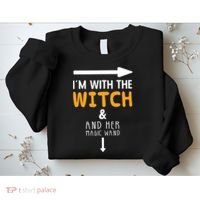Im With The Witch Couples Costume For Halloween Sweatshirt thumb 2