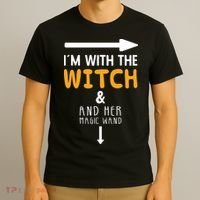 Im With The Witch Couples Costume For Halloween T-Shirt thumb 3