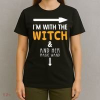 Im With The Witch Couples Costume For Halloween T-Shirt thumb 4