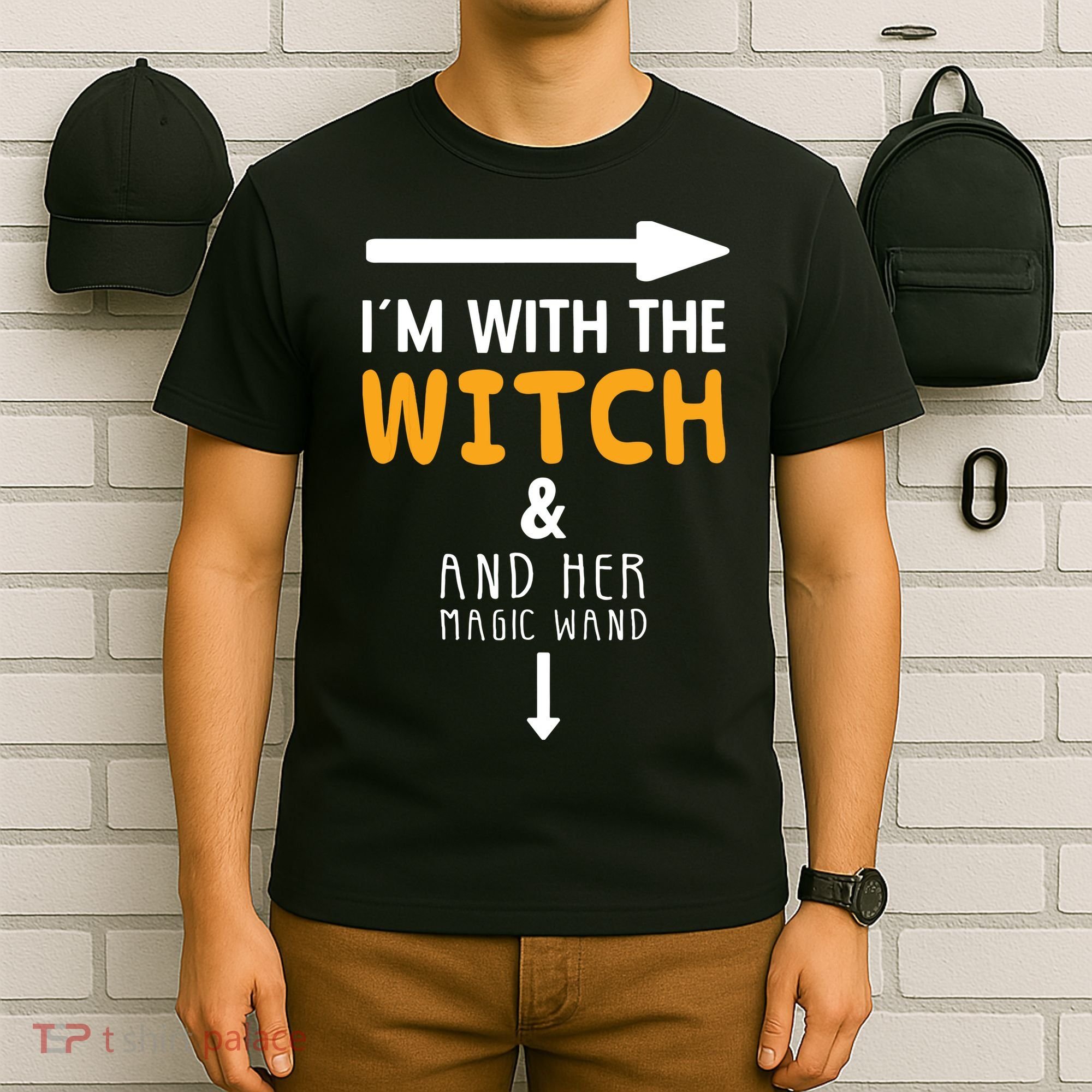 Im With The Witch Couples Costume For Halloween T-Shirt