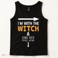Im With The Witch Couples Costume For Halloween Tank Top thumb 2