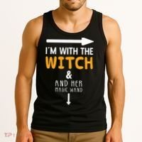 Im With The Witch Couples Costume For Halloween Tank Top thumb 3