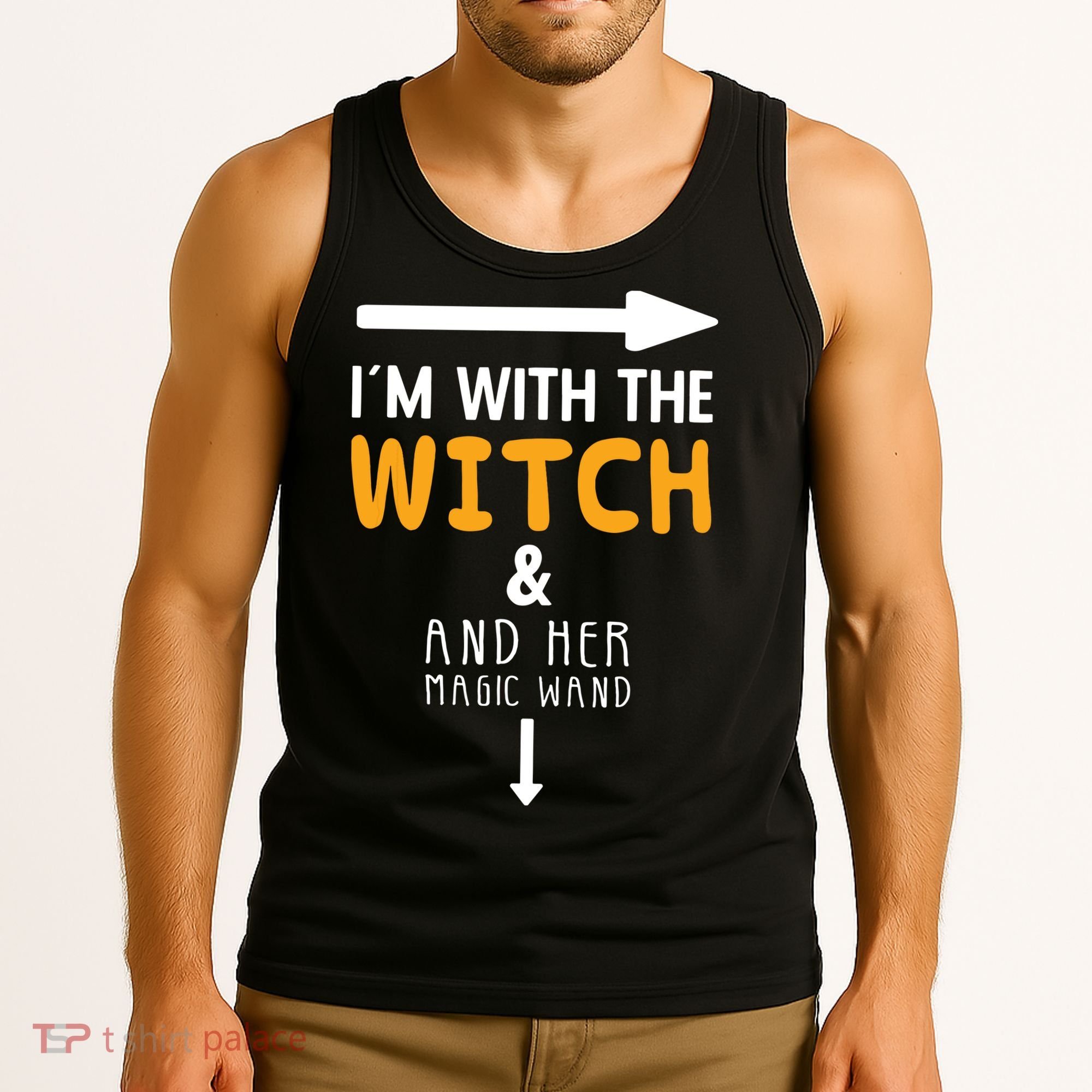Im With The Witch Couples Costume For Halloween Tank Top