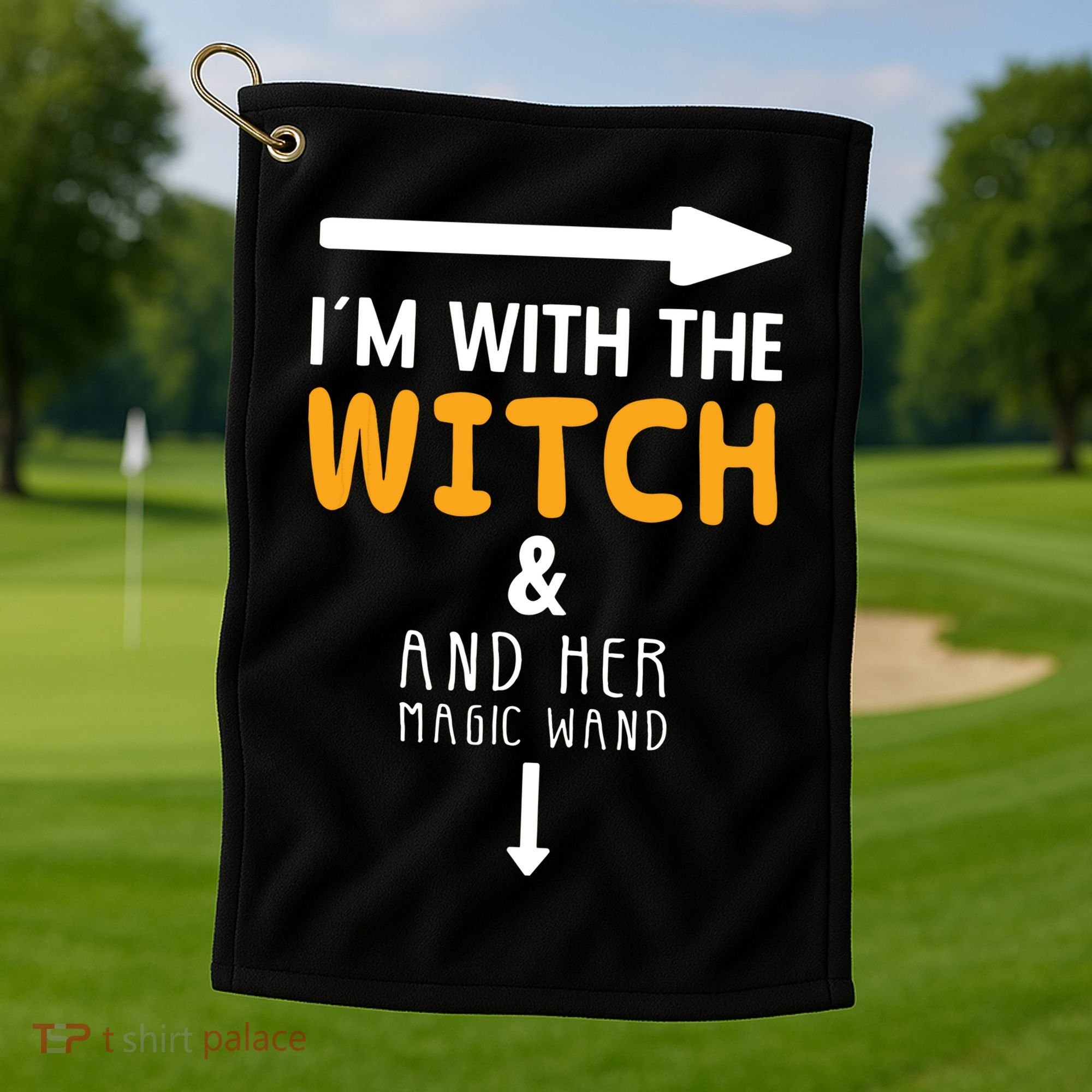 Im With The Witch Couples Costume For Halloween Golf Towel