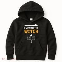 Im With The Witch Couples Costume For Halloween Kids Hoodie thumb 0