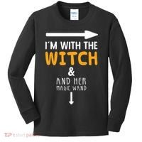 Im With The Witch Couples Costume For Halloween Kids Long Sleeve Shirt thumb 0