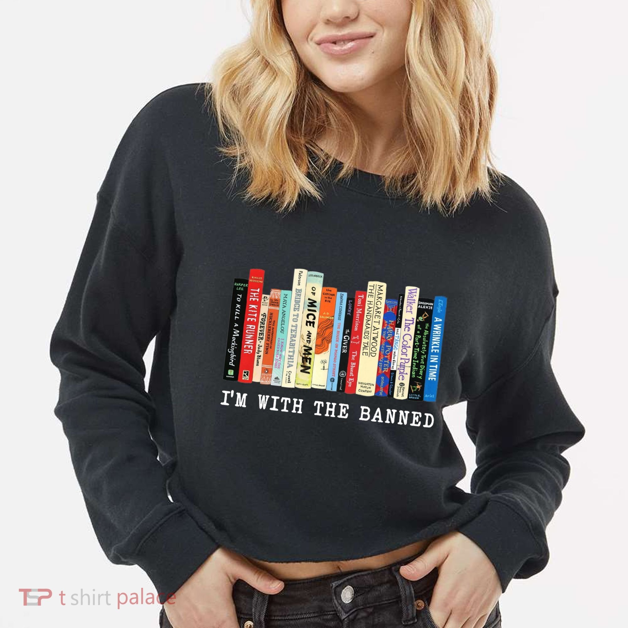 I'm With The Banned Cropped Pullover Crew