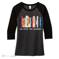 I'm With The Banned Women's Tri-Blend 3/4-Sleeve Raglan Shirt thumb 0