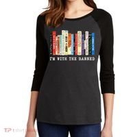 I'm With The Banned Women's Tri-Blend 3/4-Sleeve Raglan Shirt thumb 2