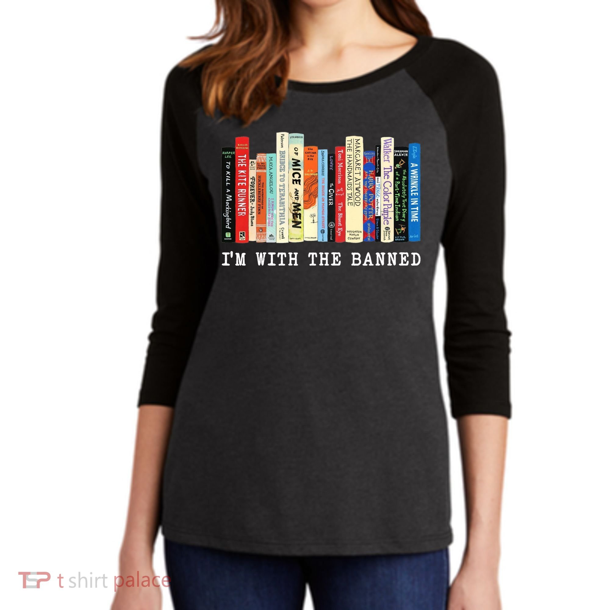 I'm With The Banned Women's Tri-Blend 3/4-Sleeve Raglan Shirt