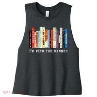 I'm With The Banned Women's Racerback Cropped Tank thumb 0