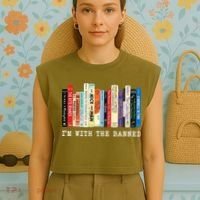I'm With The Banned Garment-Dyed Women's Muscle Tee thumb 4