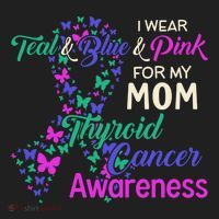 I Wear Teal Blue For My Mom Thyroid Cancer Gift Women's Sweatshirt thumb 2