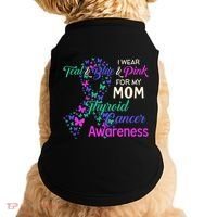 I Wear Teal Blue For My Mom Thyroid Cancer Gift Doggie Tank thumb 0