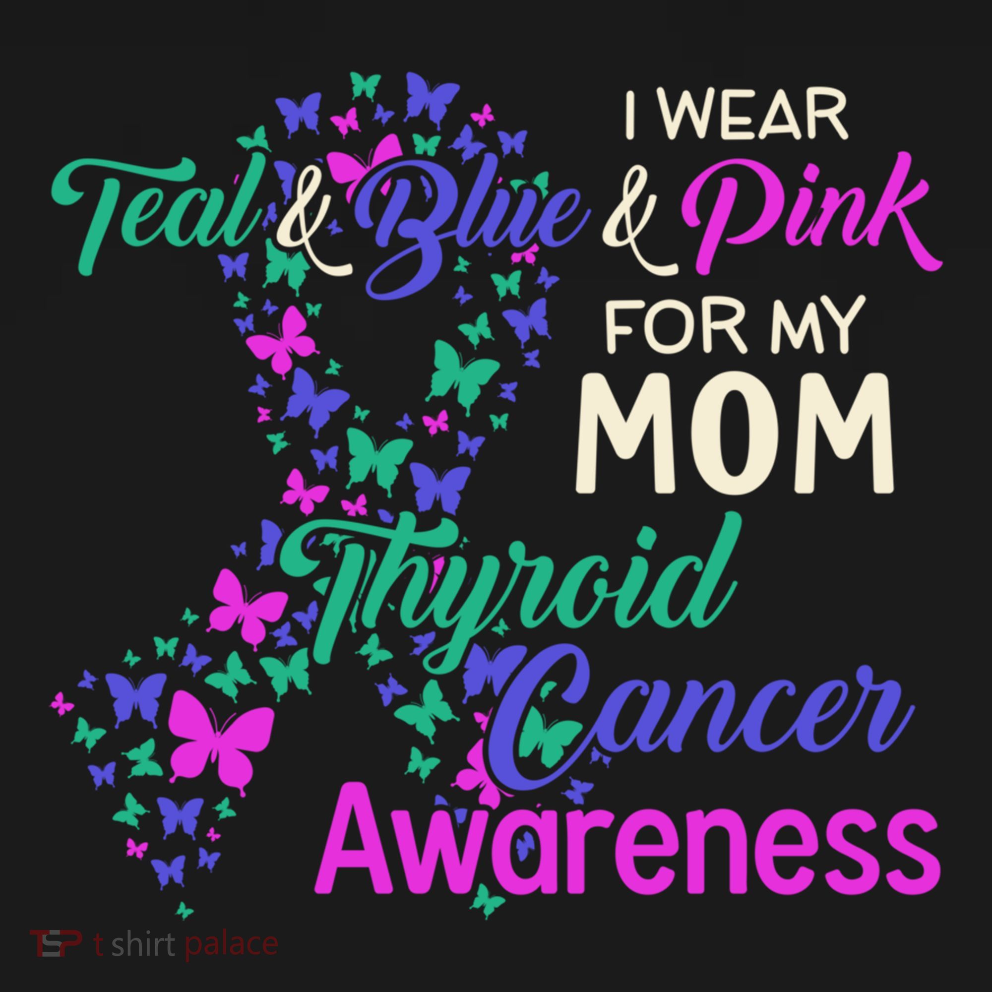 I Wear Teal Blue For My Mom Thyroid Cancer Gift Doggie Tank