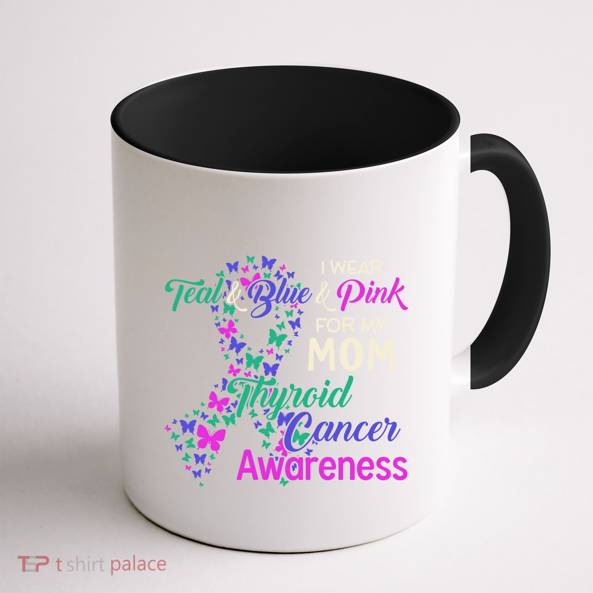 I Wear Teal Blue For My Mom Thyroid Cancer Gift Coffee Mug