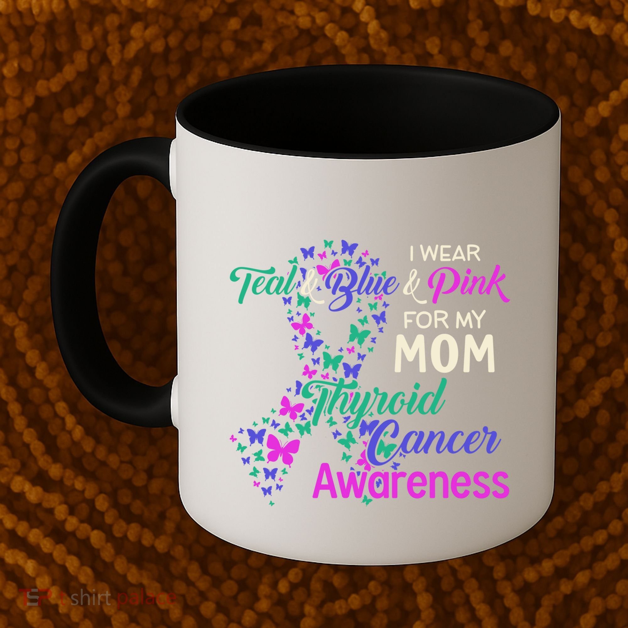 I Wear Teal Blue For My Mom Thyroid Cancer Gift Coffee Mug