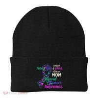 I Wear Teal Blue For My Mom Thyroid Cancer Gift Beanie thumb 0