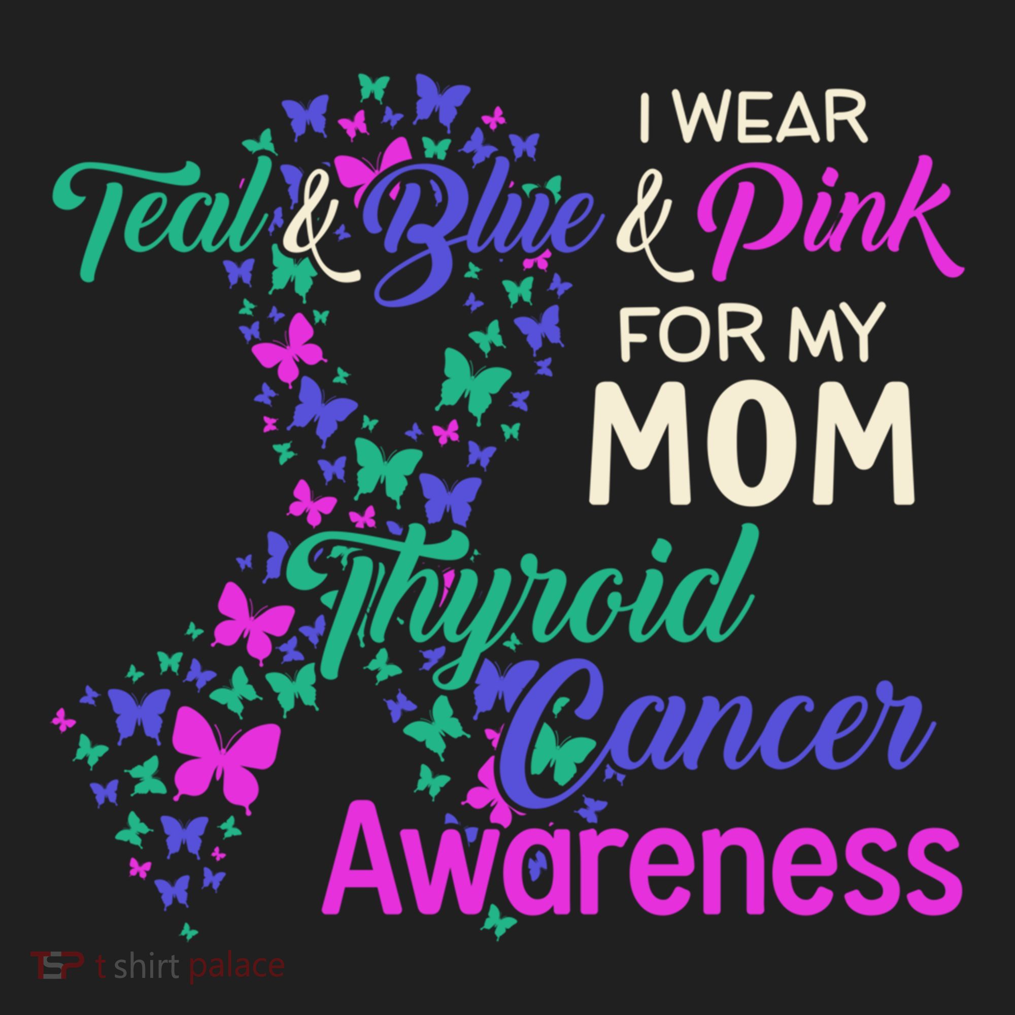 I Wear Teal Blue For My Mom Thyroid Cancer Gift Beanie