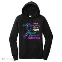 I Wear Teal Blue For My Mom Thyroid Cancer Gift Women's Hoodie thumb 0