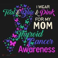 I Wear Teal Blue For My Mom Thyroid Cancer Gift Ornament thumb 1