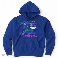 I Wear Teal Blue For My Mom Thyroid Cancer Gift Hoodie thumb 0